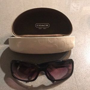 Authentic Coach pink lens sunglasses with case